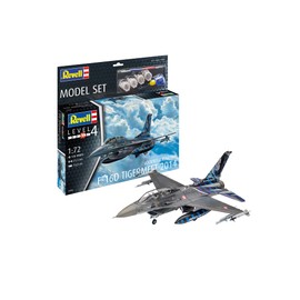 Revell 63844 Model Set Lockheed Martin F-16D Tigermeet 2014, Model Plane to Build Yourself 1.72, 21.3 cm Vehicle Faithful Model Kit for Advanced Users, with Basic Accessories, for Painting