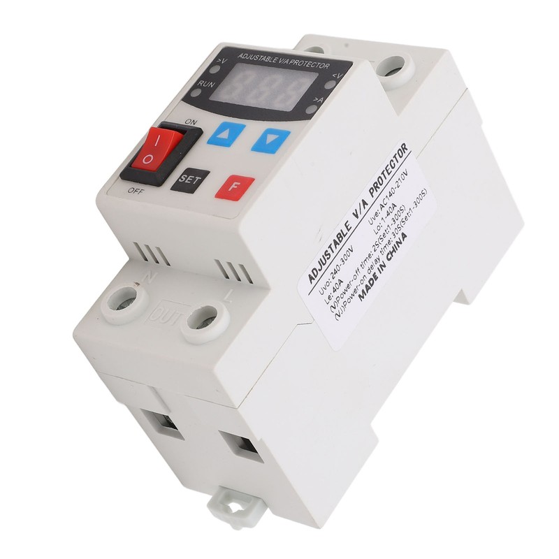 Over Under Voltage Protective Device Adjustable Auto Reset Protector 240V‑300V