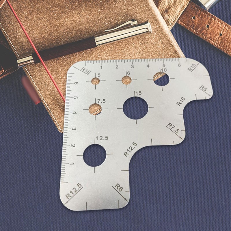 Folpus Leather Craft Drawing Ruler Rounded Corner Template Circle Stencil