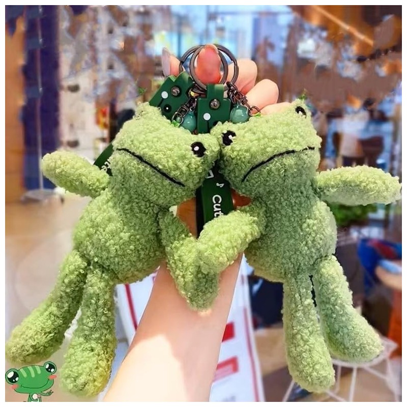 Amily Frog Plush Keychain, Matching, Fluffy, Cute, Teddy Bear, Stylish,