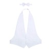 White Low Cut Satin Backless Tuxedo Vest & Bow Tie