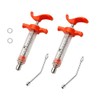 2 Set Feeding Syringe with 2 Drench Nozzle, Adjustable Dosage,
