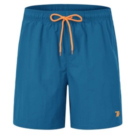 Rdruko Men's Quick Dry Swim Shorts Swim Trunks Mens Bathing Suits with Mesh Lining(Peacock Blue, CA S)