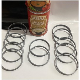 12 Pack Tin Food Can Stacking Rings - Kitchen Cupboard Storage Organiser (Pack Of 12 Can Rings Grey/Silver) UK MADE