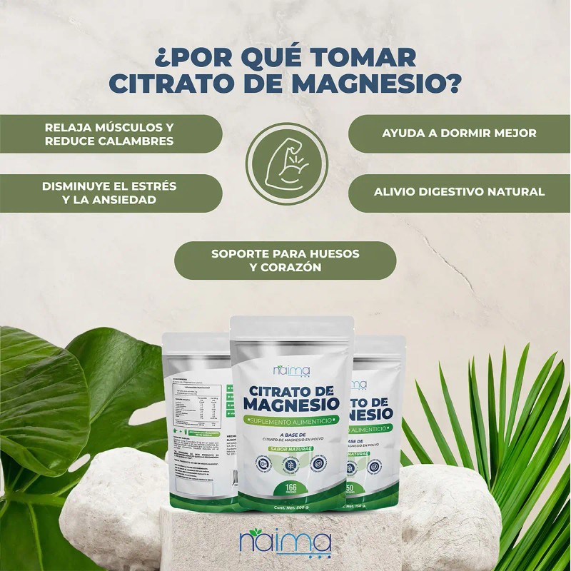Citrato Magnesio Puro 150g Sabor Suplemento Naima