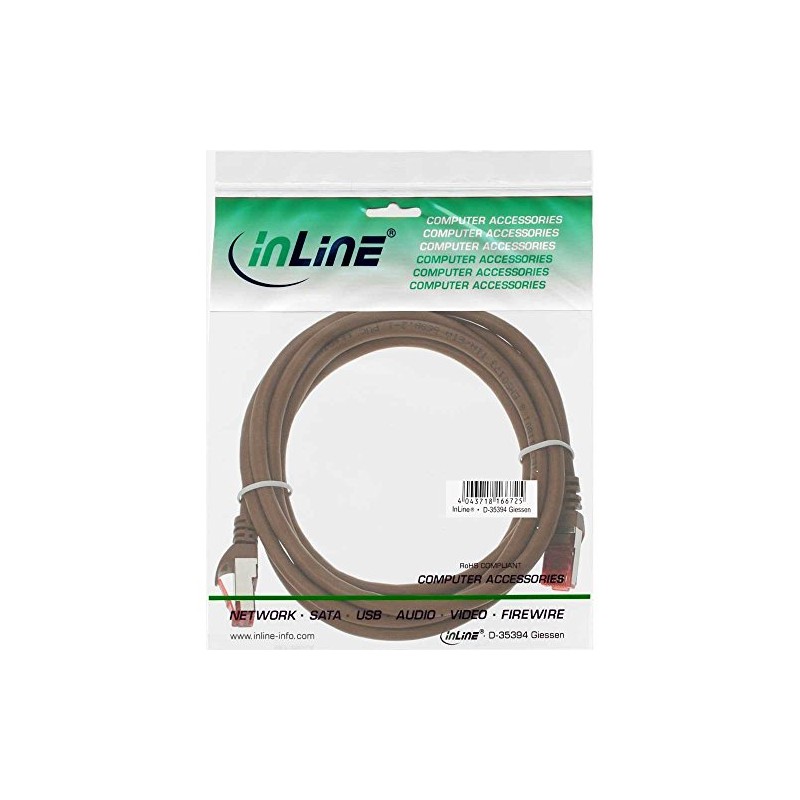 InLine Patch cord, InLine, S-STP/PiMF, Cat. 6, brown, 0.5m