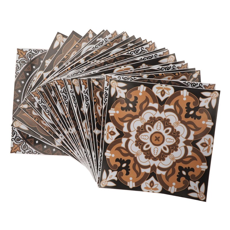 24Pcs Tile Sticker 15 X 15cm Waterproof Oil Resistant Retro