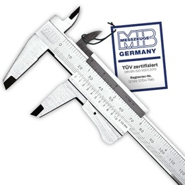 MIB Vernier Caliper with Moment Adjustment DIN 862 150 mm | Calliper Analogue Stainless Steel | Caliper | Metal Sliding Gauge | Measuring Tool | Caliper | Diameter Measuring Device | Sliding Gauge