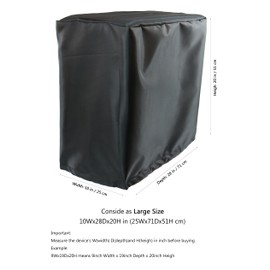 CPU Dust Cover Large Size CPU Computer Desktop Gaming PC Mid-Tower Full Body Protective Cover Case with Adjustable Solid Cord Tight Rope Black