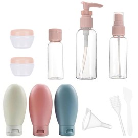 DDUP Travel Bottles Set,60ML Travel Squeeze Bottles,Small Mini Plastic Empty Refillable Transparent, Skincare Container for Lotions and Toiletries with Storage Bag(Multicolor)