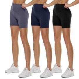 Tnnzeet 3-Pack of Cycling Shorts, Women’s High-Waist, Opaque Shorts, Sports Leggings