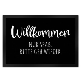 speecheese Hau ab Door Mat XL 40 x 60 cm Welcome Just Fun Please Go Again. Sarcastic Humorous Christmas Tree Fun Garant