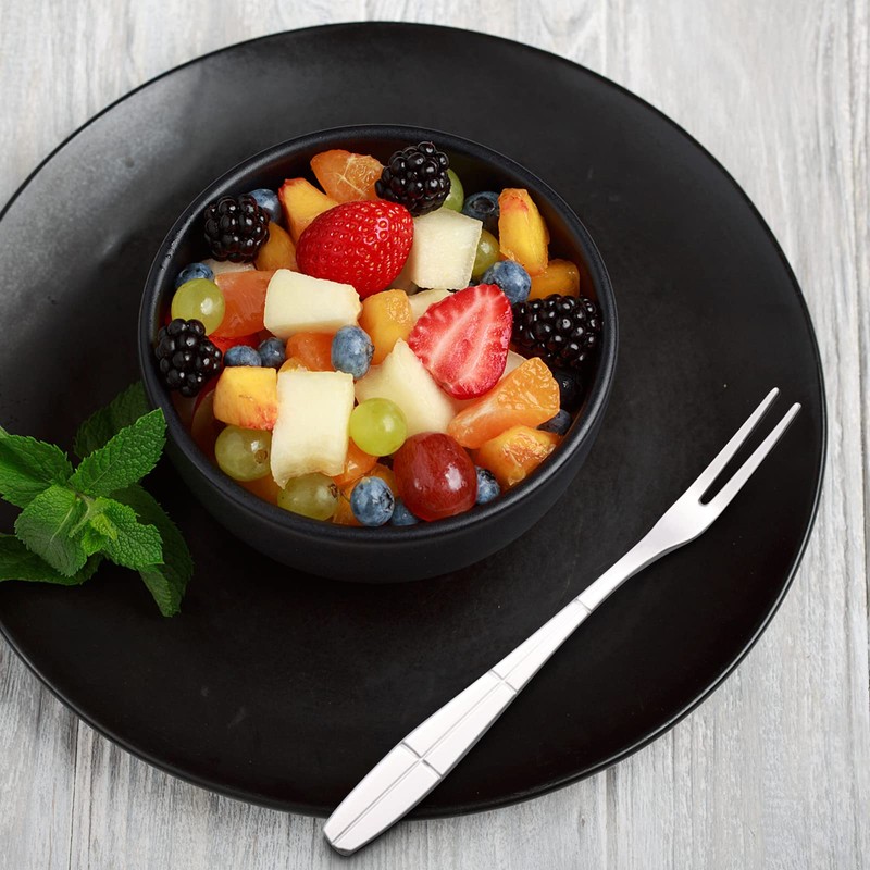 Bringer 12-Piece Stainless Steel Mini Appetizer Forks, Small Fruit Forks