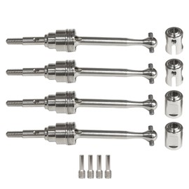 XSYGO Steel CV Driveshafts Front Rear CVD Drive Shafts Set with Drive Cups for Traxxas 1/16 Mini Maxx 4WD RTR Brushless Monster Truck 107154-1 Upgrades (Stainless Steel)