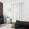 Deconovo Blackout Grommet Gold Pattern Printed Curtains, White, 42W x
