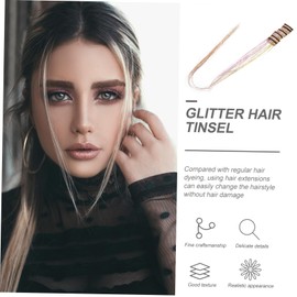 FOMIYES Clip in Hair Tinsel Extensions 6pcs Glitter Hair Strands Easy to Use for Cosplay Parties Daily Styling
