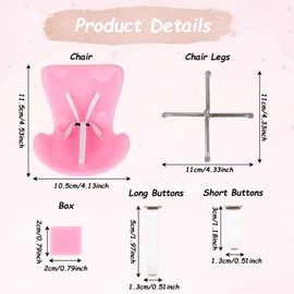 Cute Doll Car Seat with Air Vent Clip & Desktop Stand, Polyester Safety Chair for 10-17cm Plush Dolls Pink Car Accessories & Collectible Display