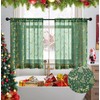 XTMYI - Cortinas de cocina verdes para Navidad, cortinas transparentes