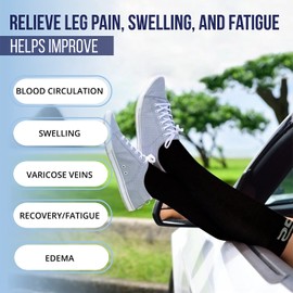 SB SOX Lite Compression Socks (15-20mmHg) for Men & Women – Best Socks for All Day Wear! (Stripes - Gray/Blue, S/M)