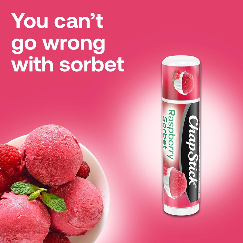 ChapStick Lip Moisturizer, Raspberry Sorbet, 12-Pack – Bulk Lip Balm,