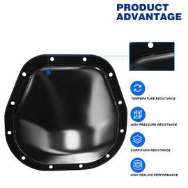 YHTAUTO Rear Differential Cover and Gasket Set Compatible with Ford & Lincoln, F-150 2000-2008, F-250 1985-1999, Excursion, F-350 Super Duty, Mark LT