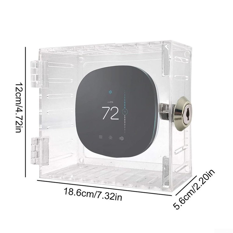 Universal Thermostat Guard with Lock, Clear Acrylic Thermostat Lock Box