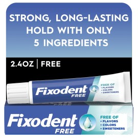 Fixodent Complete Free Denture Adhesive Cream, 2.4 oz