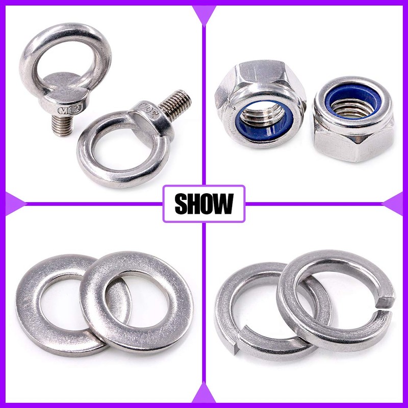 Swpeet 8 Pieces 304 Stainless Steel M12 Male Thread Lifting