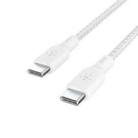 Belkin Cable USB C a USB C, 9.9 pies, 100 W, cargador tipo C, cable de carga para iPhone, suave, trenzado, flexible para iPhone 17, Galaxy S25, Pixel 