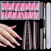 MELLIEX 150 Pieces Dual Nail Forms, Polygel Nail Tips Starter