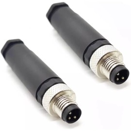 FOWIUNYE 2개 M8 3핀 남성 커넥터 8mm A 코드 산업용 원형 차폐되지 않은 필드 어셈블리 와이어 가능 센서 FOWIUNYE 2PCS M8 3Pin Male Connector 8mm A Code Industrial Round Unshielded Field Assembly Wire Possible Sensor