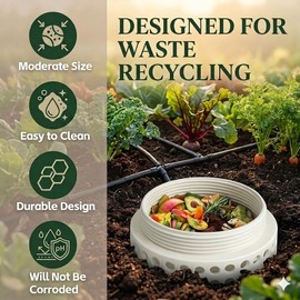 in Ground Composter, Garden Worm Compost Bin, 12X6x6 Inch Space-Saving Worm Tower, in Bed Worm Composter Bin for Garden，Outdoor Waste Processor for Kitchen Scraps Raised