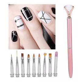 Nail Art Pincel Diamante Con Puntas Intercambiables Uñas Esculpidas