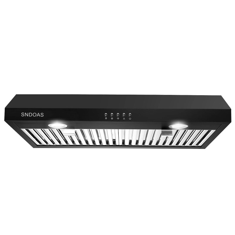 SNDOAS 600CFM 30inch Under Cabinet Range Hood Black Painted Kitchen