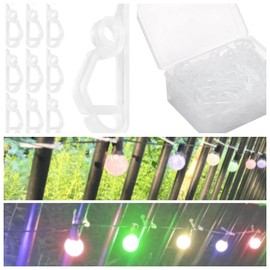 Kunpengzhi Christmas White 100 Packs Light Clips Outdoor Gutter Hook Weatherproof Outdoor Light Clip Holiday Light Clip for Christmas Decoration String Light