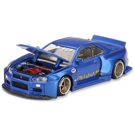 DCD Nissan Skyline GT-R (R34) 'SHINJUKU V2 Aero' RHD Blue Metallic Right Hand Drive Designed Jun Imai 'Kaido House' Casting