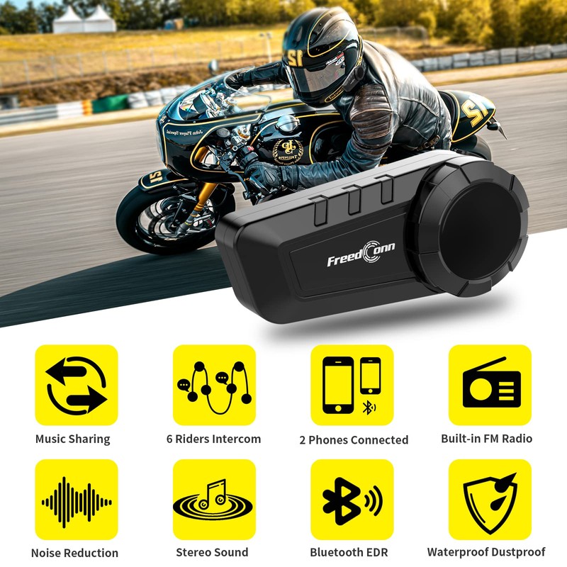 FreedConn Motorcycle Bluetooth Headset KY PRO - Motorcycle Communication Systems
