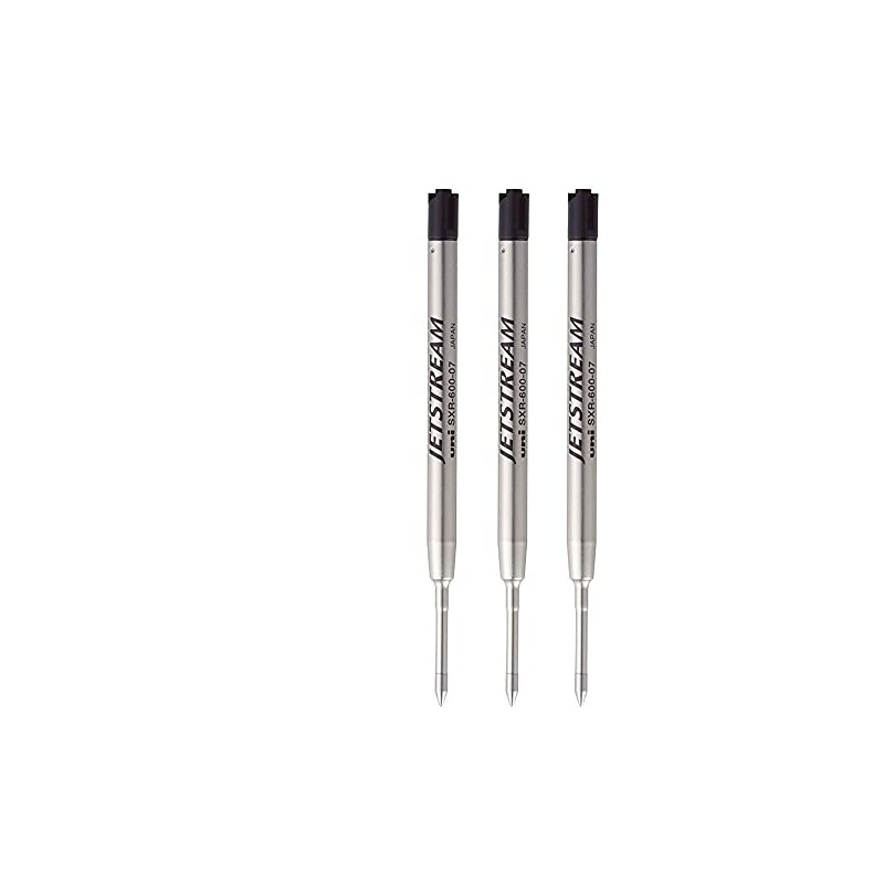 Mitsubishi Pencil Jet Stream Refill, SXR-600-07-24, 0.7mm, Black, 3 Pack