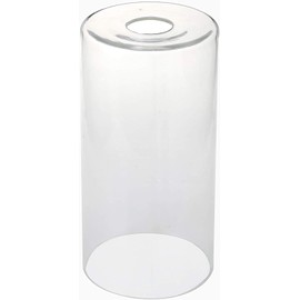 GoLucky Glass Cylinder White/Frosted/Bubble/Clear/Opal Glass Shade Glass Lamp Fixture Shade Replacement Glass Pieces with 1-5/8 Inch Fitter Multiple Specifications (Clear Glass, 3''(D) X 6''(H))