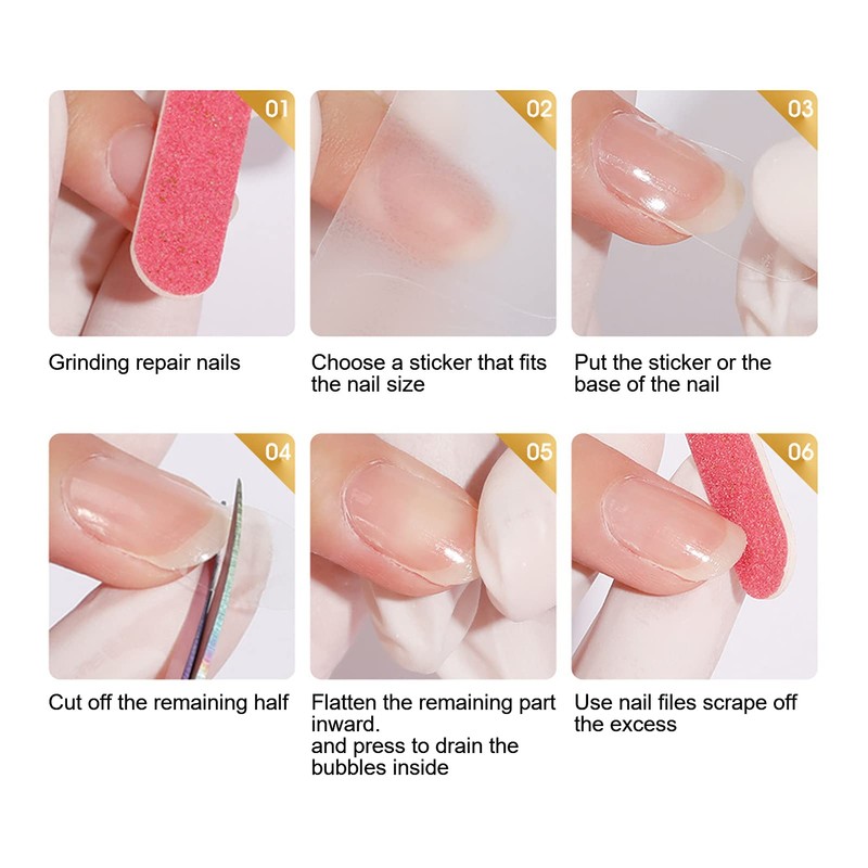 Nail Guard, Manicure Nail Art Stickers Self Adhesive Nail Tips