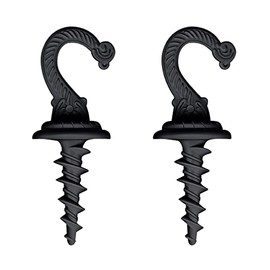 diplambr Swag Driller Hooks Heavy Duty Swag Hook Ceiling Hook Wall Hook Indoor Outdoor for Hanging Plants Chandelier etc. (2, Black)