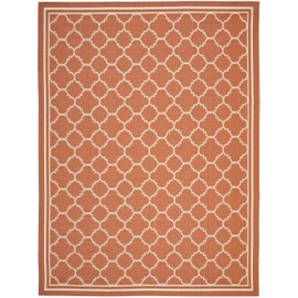 Safavieh Courtyard Collection CY6918 Trellis Indoor/ Outdoor Area Rug, 9' x 12', Terracotta / Bone