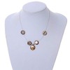 Avalaya Delicate Floating Taupe Shell Bead Wire Necklace in Silver