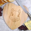 'Squirrel Face' Wooden Heart Shaped Chopping/Cutting Board (WB00079407)