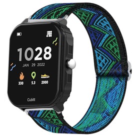 Lamshaw Compatible Cubitt Teens Smart Watch Band, Scrunchie Elastic Nylon Replacement Strap, 1.69 inches, Blueprint