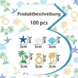 Ovanda Pack of 100 Colourful Hawaii Decorative Confetti, Confetti Table Decoration Birthday Man Woman Confetti Wedding Decoration, Summer Party Beach Confetti Confetti Beach Party Decoration