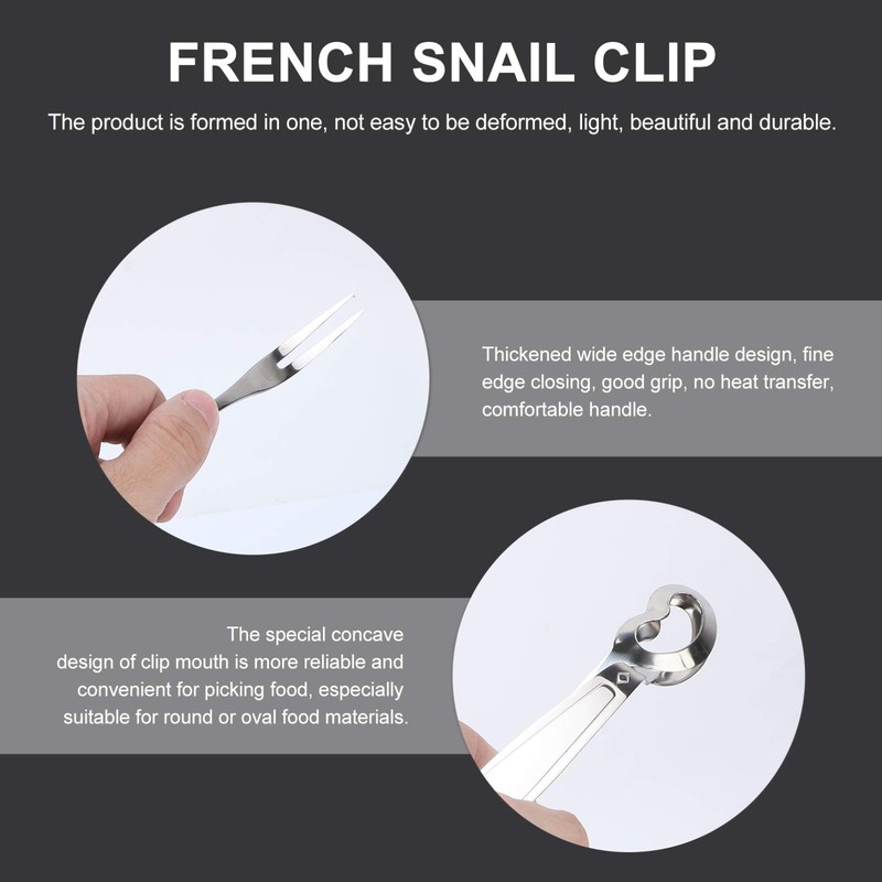 Cabilock 4Pcs/ 2Set Snail Tong and Fork Stainless Steel Snail