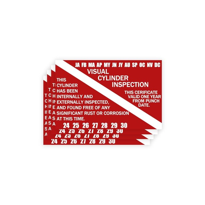 Generic Scuba Tank Visual Inspection Sticker 5×7 Inch Scuba Visual