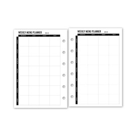 Pocket Menu Planner Planner Insert Refill, 3.2 x 4.7 inches, Pre-Punched for 6-Rings to Fit Filofax, LV PM, Kikki K, Moterm and Other Binders, Choose Quantity