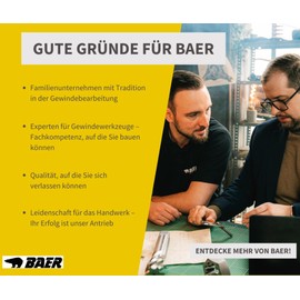 BaerCoil Baer UNiTap HSSE TiAIN M8 Form B Machine Tap - Size M 8 x 1.25 - DIN 371 Machine Thread Drill - Tap Cutting Professional